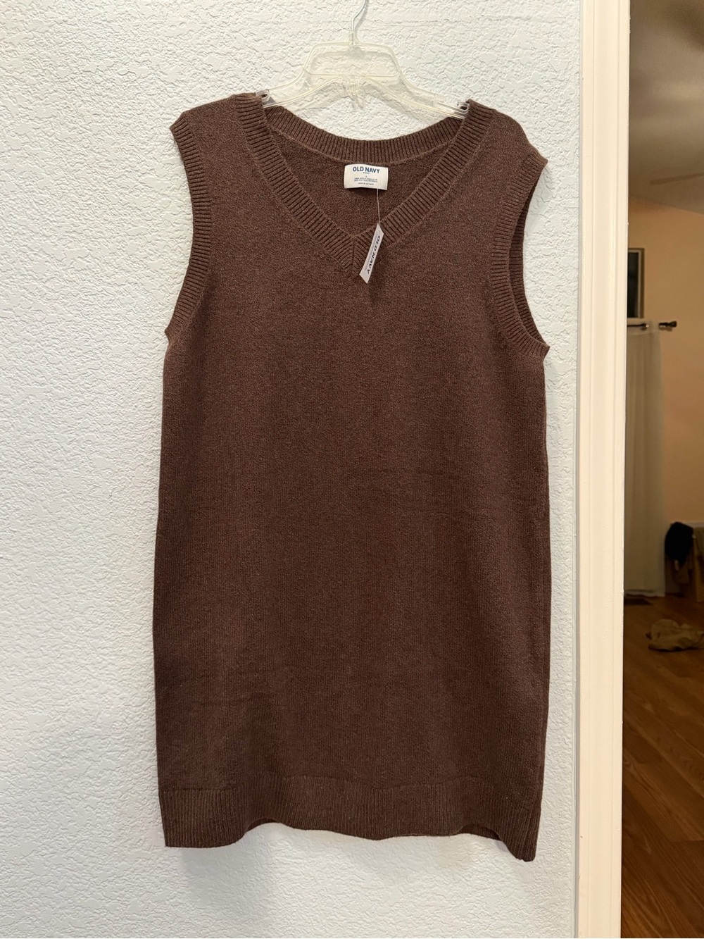 Old Navy Brown Sleeveless V-Neck Knit Midi Dress